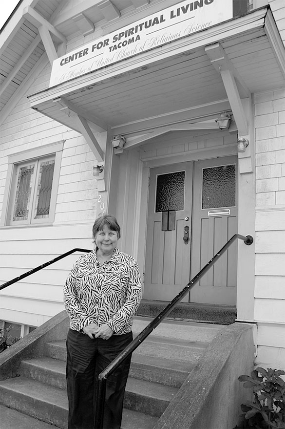 Rev. Frances Lorenz at the Center for Spiritual Living would like to see her congregation's building added to Tacoma's historic register (PHOTO BY TODD MATTHEWS)
