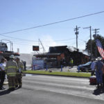 Tacoma fire fighters battle a blaze at a tavern on South Tacoma Way on Aug. 20. (PHOTO COURTESY TACOMA FIRE DEPARTMENT)