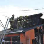 Tacoma fire fighters battle a blaze at a tavern on South Tacoma Way on Aug. 20. (PHOTO COURTESY TACOMA FIRE DEPARTMENT)