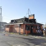 Tacoma fire fighters battle a blaze at a tavern on South Tacoma Way on Aug. 20. (PHOTO COURTESY TACOMA FIRE DEPARTMENT)