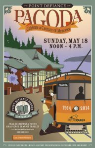 Metro Parks Tacoma hosted a centennial celebration this weekend for the Pagoda in Point Defiance Park. The event included free cultural history and natural history tours aboard two Pierce Transit trolleys reminiscent of the early 1900s streetcars that historically served the park. Visitors were also invited to explore the building, enjoy live music and refreshments, create handmade event souvenirs, and learn about the history of the Pagoda and future plans for the Japanese Gardens which surround it. (PHOTOS / IMAGES COURTESY METRO PARKS TACOMA)