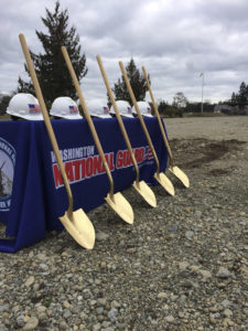 The Washington National Guard held a ground-breaking ceremony on Feb. 18 to mark the beginning of construction of the $28 million Pierce County Readiness Center at the Camp Murray military base in Tacoma. (PHOTO COURTESY WASHINGTON NATIONAL GUARD)