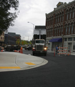 Contractors appear to be close to wrapping up work on a major project to realign South 17th Street in downtown Tacoma near the University of Washington Tacoma. (PHOTO BY TODD MATTHEWS)