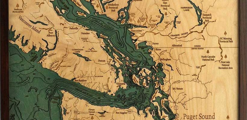 Below the Boat creates beautiful topographic charts of Puget Sound and ...