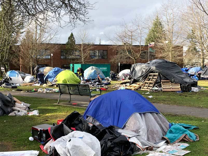 We call these “homeless camps” but no one is “camping”. (Photo by Morf Morford)