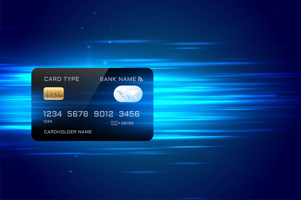 digital credit card payment background in fast technology style