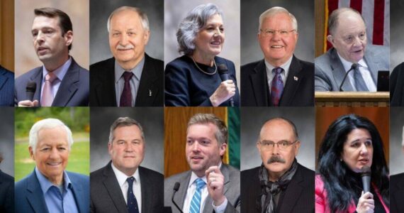 These individuals are leaving office this year. Top row (l-r) Jay Inslee, Andy Billig, Frank Chopp, Lynda Wilson, Sam Hunt, Mike Padden, Karen Keiser. Bottom row (l-r) Ann Rivers, Mike Kreidler, J.T. Wilcox, Spencer Hutchins, Joel Kretz, Gina Mosbrucker, Bruce Chandler. (Photos courtesy of Legislative Support Services)