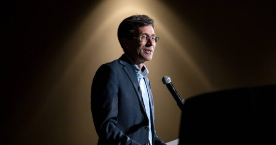 Sound Publishing file photo
Washington Attorney General Bob Ferguson speaks in 2023 in Everett, Washington.