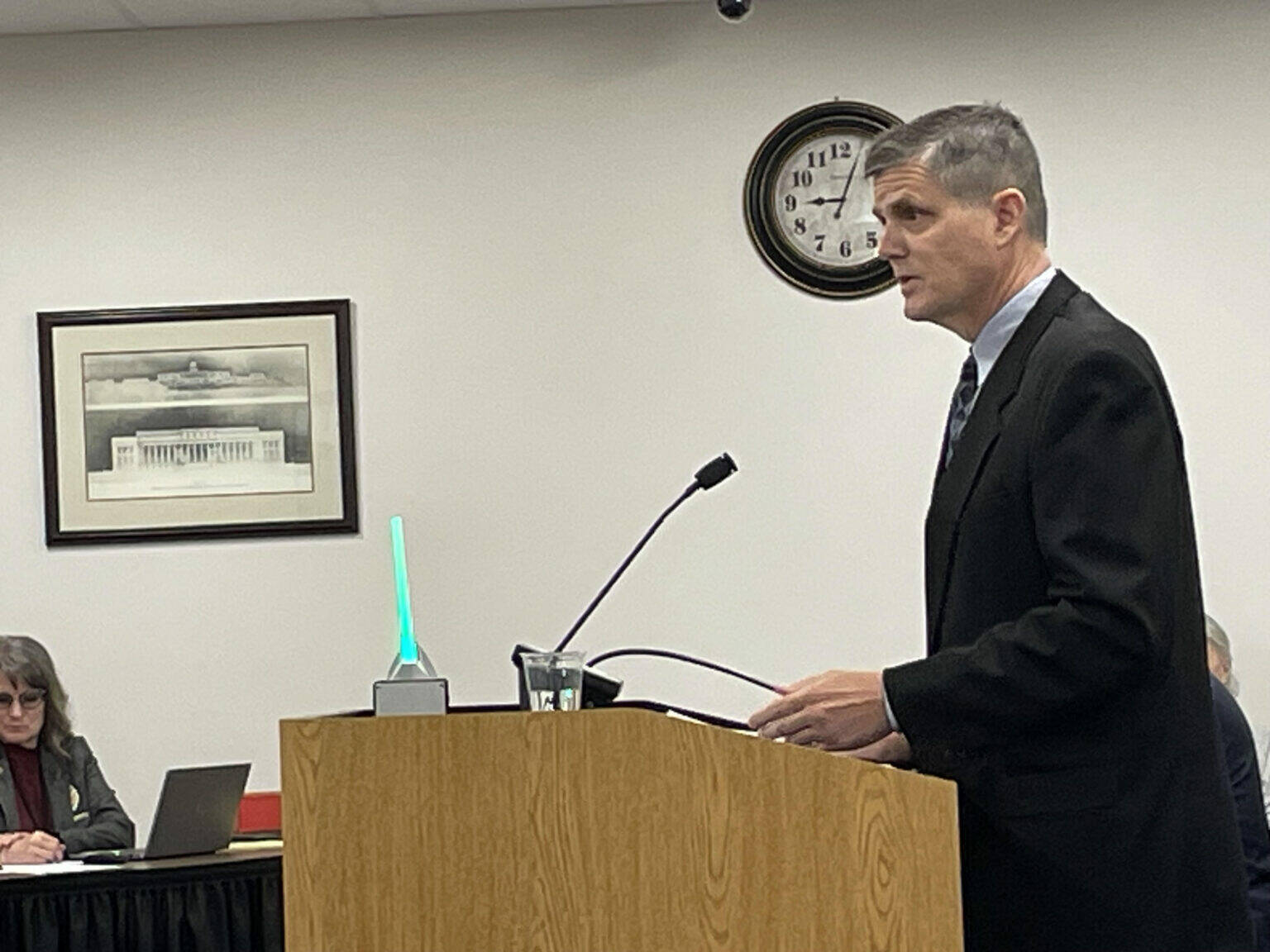 Troy Kelley, a former Washington state auditor, was in front of the state Supreme Court on Tuesday June 11, 2024 fighting efforts to disbar him due to convictions on eight felonies, crimes that led to a federal prison sentence. (Jerry Cornfield/Washington State Standard)