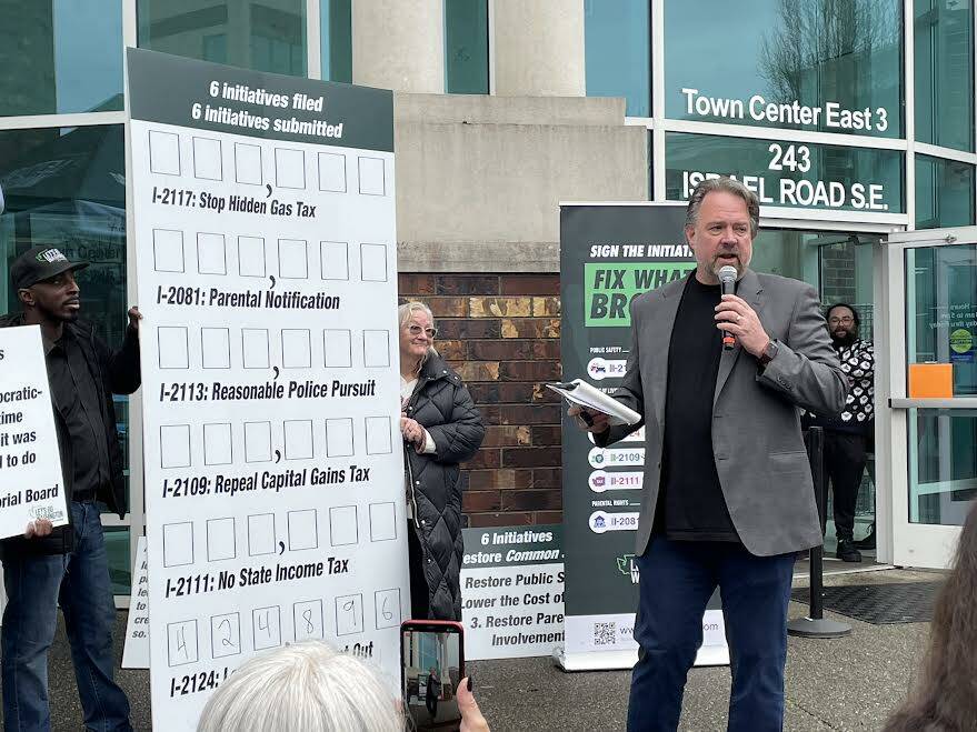 Brian Heywood is the hedge fund manager and founder of Let’s Go Washington that qualified three initiatives for the November ballot. Opponents of the measure are out with their first campaign and in it they focus their attacks on him. (Jerry Cornfield/Washington State Standard)