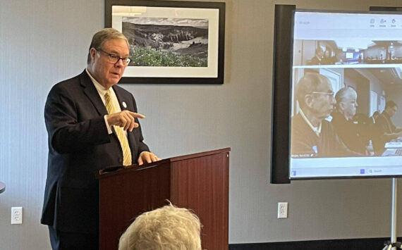 Jerry Cornfield / Washington State Standard
Washington’s Lt. Gov. Denny Heck asked the Washington Citizens’ Commission on Salaries for Elected Officials to increase the pay for the state’s lawmakers. He said their current pay is not commensurate with their growing responsibilities.