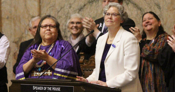 Rep. Laurie Jinkins, D-Tacoma, in 2020 became the first woman sworn in as state House speaker in Washington. (House Democrats)