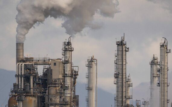 David Ryder/Getty Images 
The Marathon Anacortes Refinery, operated by Marathon Petroleum, is seen on March 8, 2022, in Anacortes, Washington.