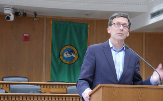 Gov.-elect Bob Ferguson, speaks to reporters on Jan. 9, 2025 in Olympia. (Bill Lucia/Washington State Standard)